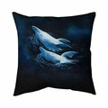 Begin Home Decor 20 x 20 in. Two Swimming Dolphins-Double Sided Print Indoor Pillow 5541-2020-AN154